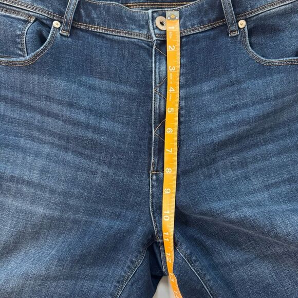 J Jill High Rise Straight Leg Jeans Size 14 Stretch Whisker Casual Dark Wash - Picture 6 of 10